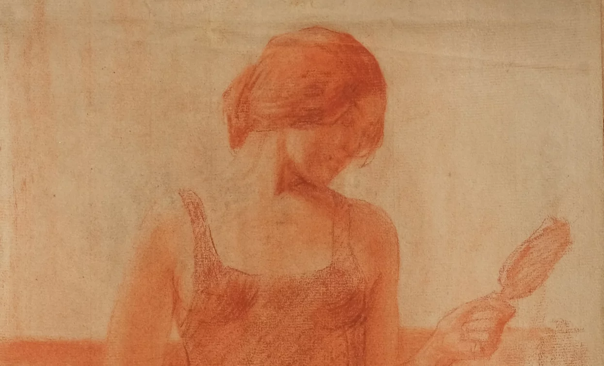 Oddone Tomasi, Bagnante, sanguigna su carta, 1920 circa | © Pergine Valsugana, collezione privata