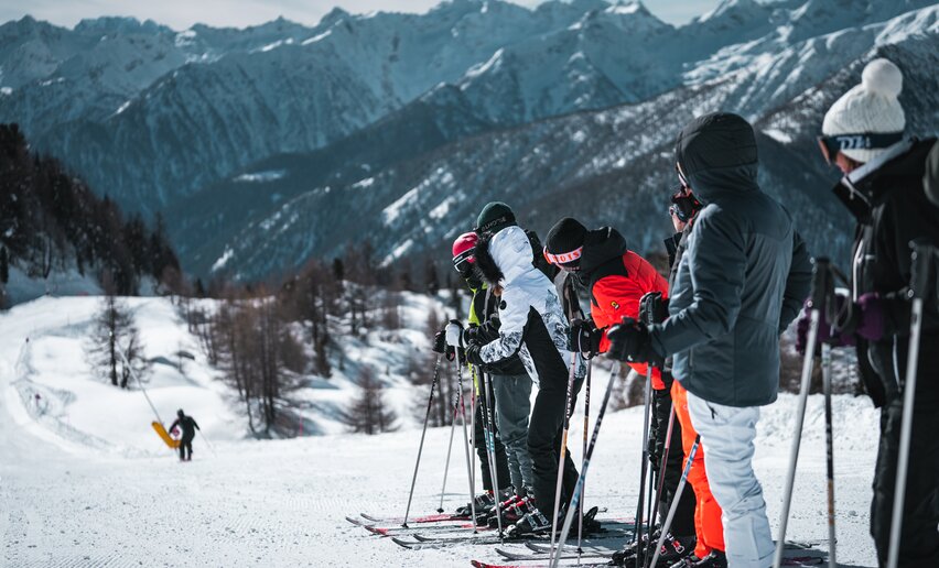 Sciatori nella Skiarea Pejo3000 | © Ph. Camilla Pizzini - Archivio APT Val di Sole