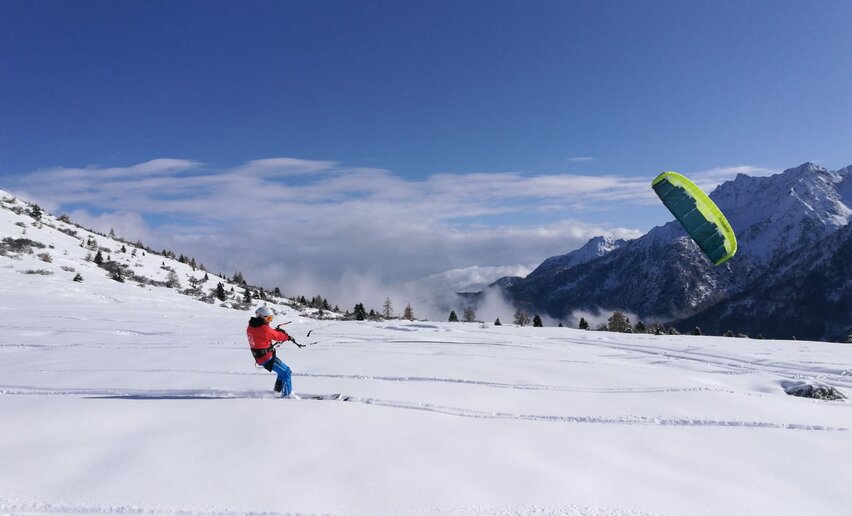 Snowkite a Passo Tonale | © Archivio Nikite Snowkite School